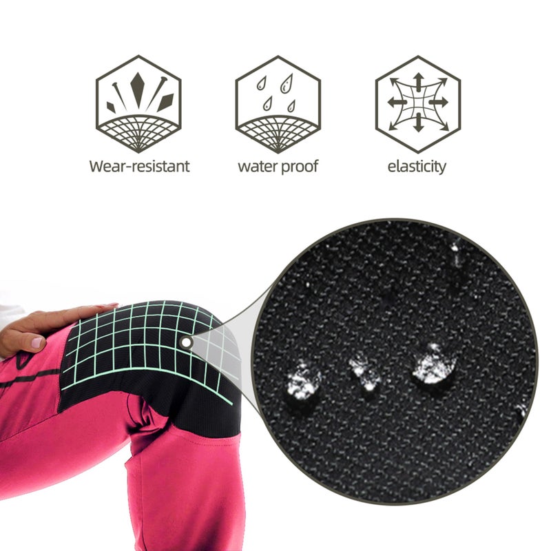 BenBoy Women's Outdoor Waterproof Windproof Fleece Slim Cargo Snow Ski Hiking Pants,Pink Large - Image 5
